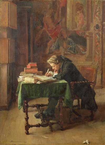 Escrita do jovem, 1852 de Jean Louis Ernest Meissonier